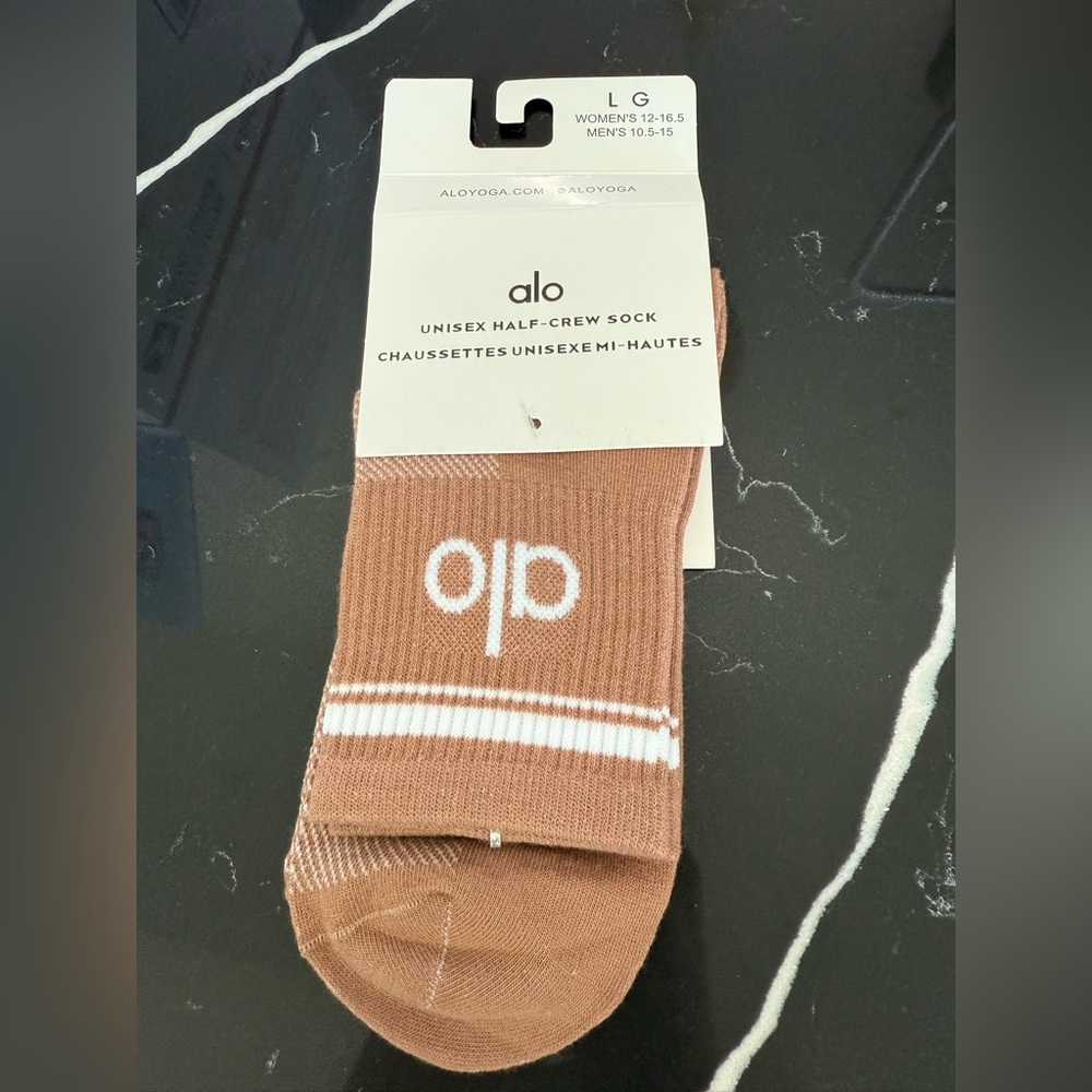 Brown Unisex Half-Crew Socks